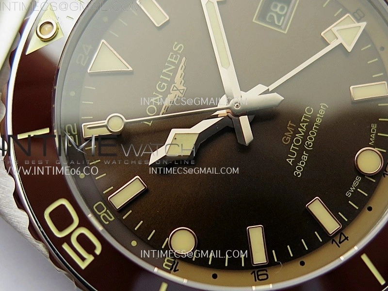 Hydroconquest L3.790.4 43mm SS Brown Ceramic Bezel ETC 1:1 Best Edition Brown Dial on SS Bracelet A2836